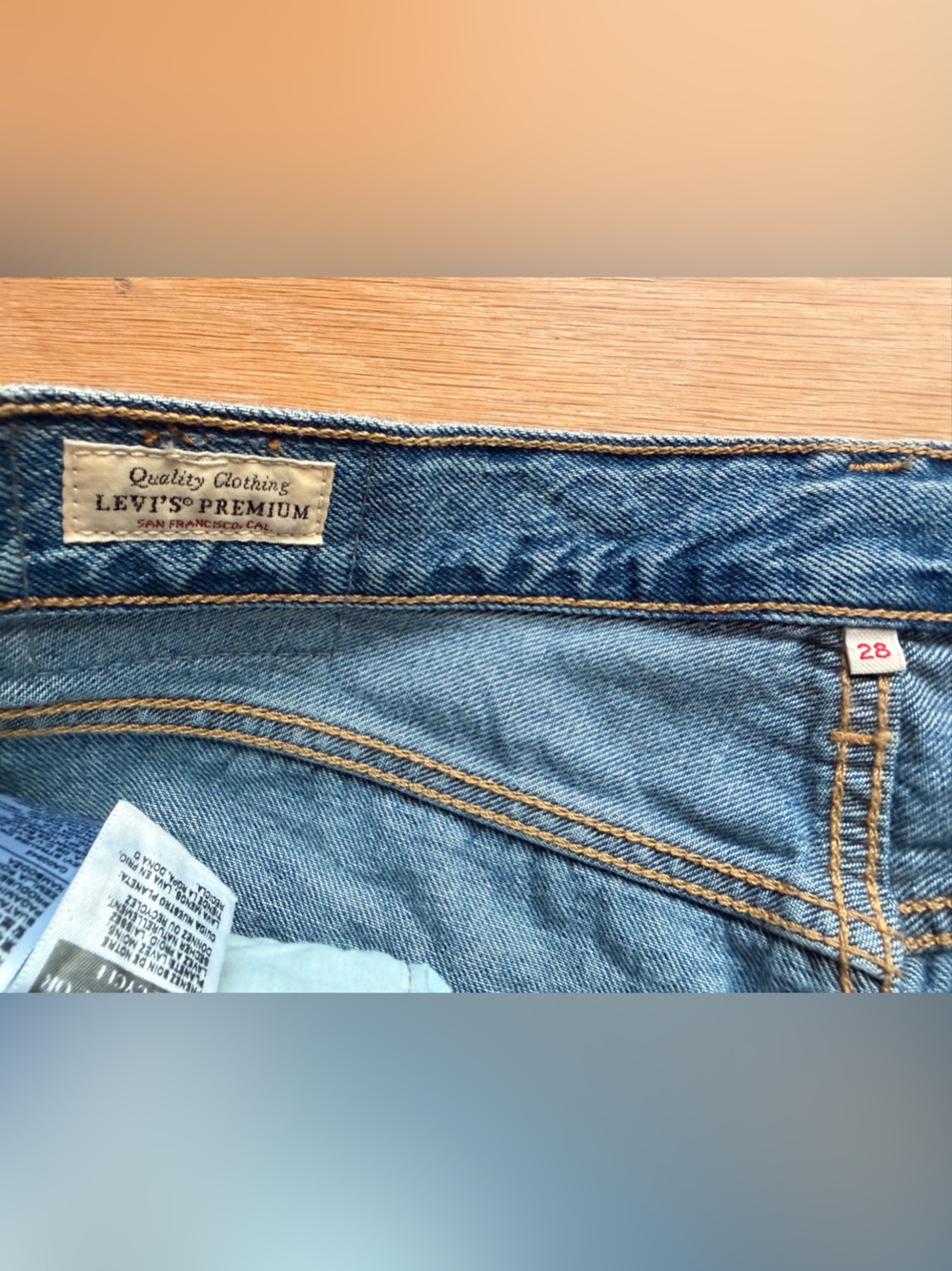 Levi's Light Blue Denim Maxi Skirt with Front Slit 28 - Picture 5 of 5
